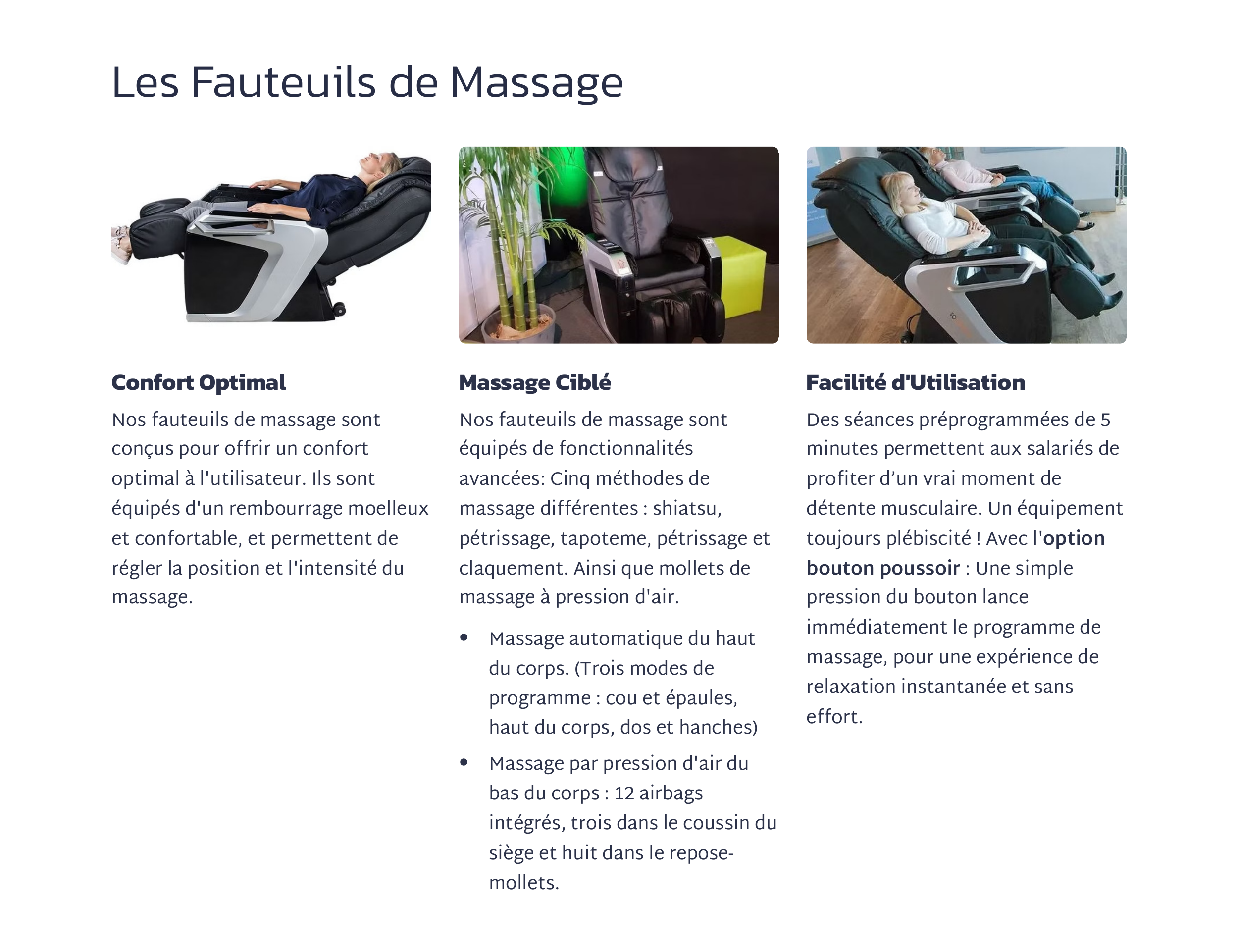 Fauteuils de massage